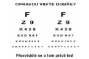 Měření zraku pro účely brylí včetně zjištení PD